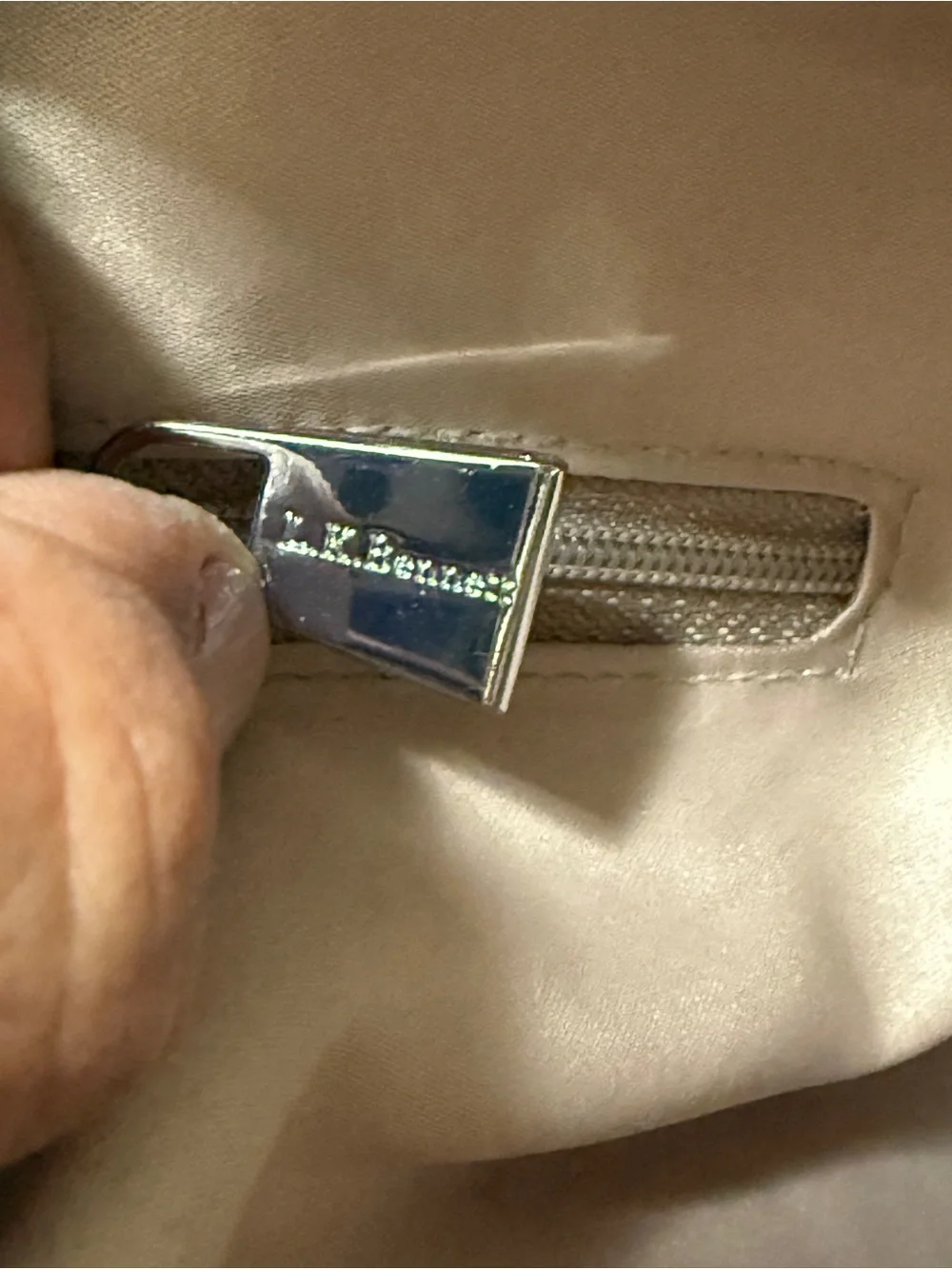 L.K Baanet Italian Patent Navy and Cream Tote Handbag
